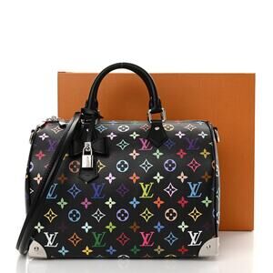 Louis Vuitton Murakami Speedy Noir bag 30 Multicolor Monogram tote LV x TM